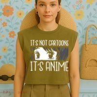 Not Cartoons It's Anime Garment-Dyed Women's Muscle Tee thumb 4