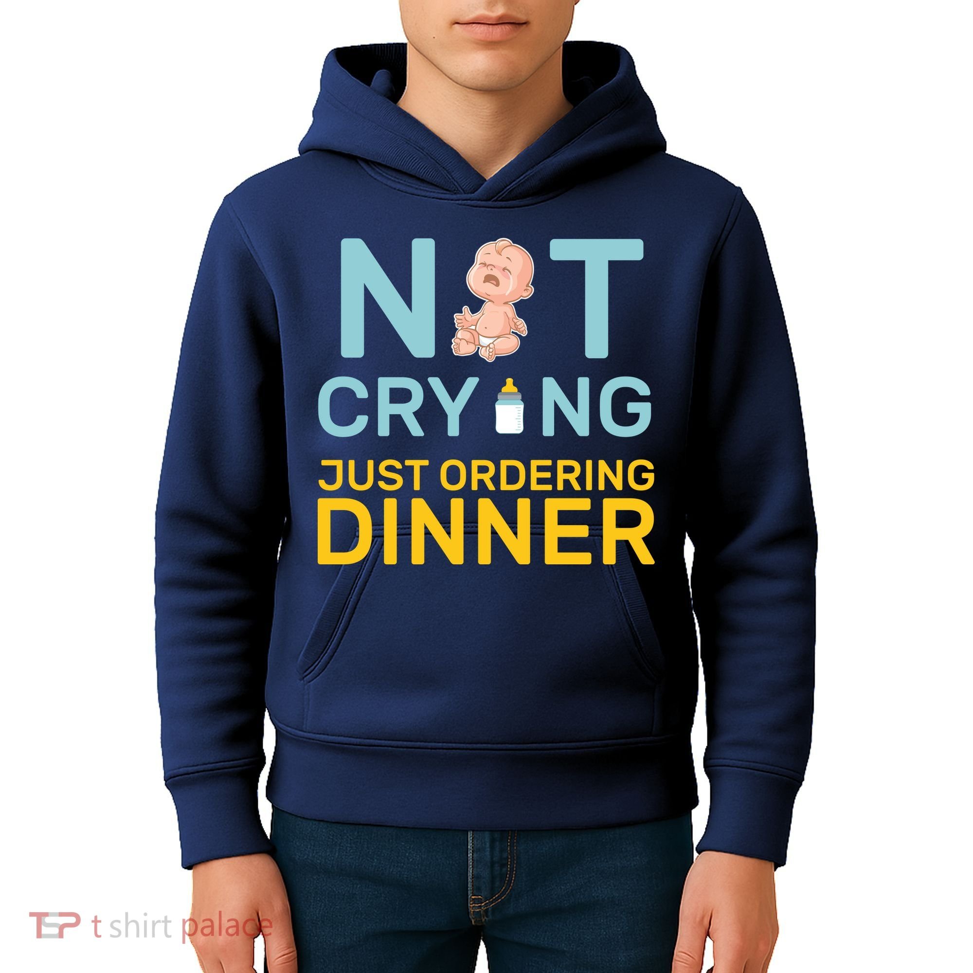 Not Crying Just Ordering Dinner Kids Hoodie