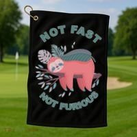 Not Fast Not Furious Sloth Cute Golf Towel thumb 1