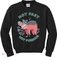 Not Fast Not Furious Sloth Cute Kids Sweatshirt thumb 0