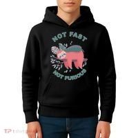 Not Fast Not Furious Sloth Cute Kids Hoodie thumb 4