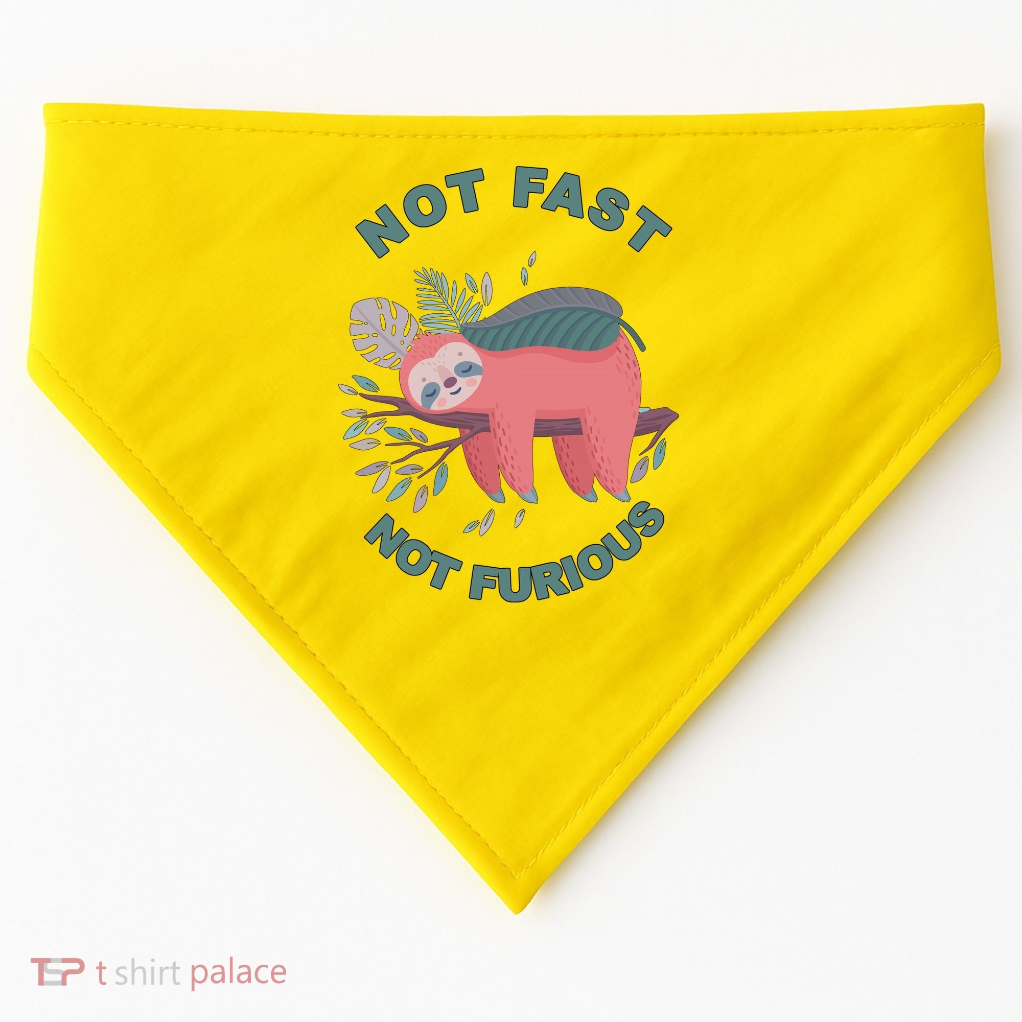 Not Fast Not Furious Sloth Cute USA-Made Doggie Bandana