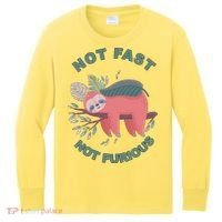 Not Fast Not Furious Sloth Cute Kids Long Sleeve Shirt thumb 0