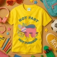 Not Fast Not Furious Sloth Cute Kids T-Shirt thumb 3