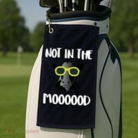 Not In The Moooood Golf Towel thumb 2