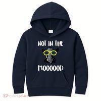 Not In The Moooood Kids Hoodie thumb 0