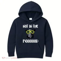 Not In The Moooood Kids Hoodie thumb 0