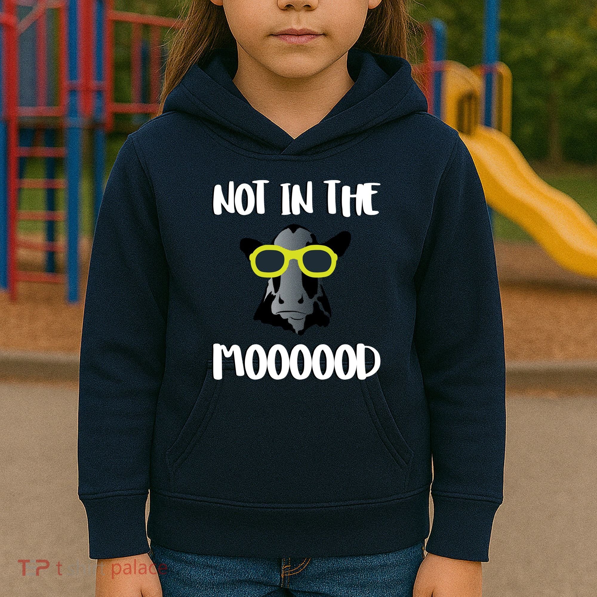 Not In The Moooood Kids Hoodie