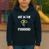 Not In The Moooood Kids Hoodie thumb 3