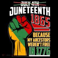 Not July 4th Juneteenth 1865 My Ancestors Weren't Free In 1776 T-Shirt thumb 7