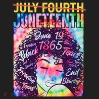 Not July 4th Juneteenth Tie Dye African American Woman Tumbler thumb 3