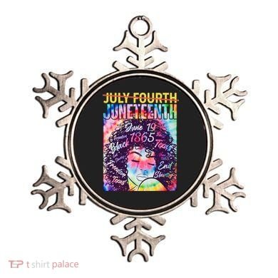 Not July 4th Juneteenth Tie Dye African American Woman Ornament