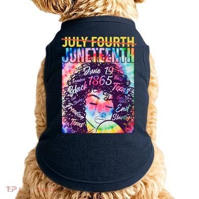 Not July 4th Juneteenth Tie Dye African American Woman Doggie Tank