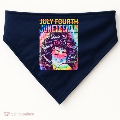 Not July 4th Juneteenth Tie Dye African American Woman USA-Made Doggie Bandana
