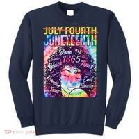 Not July 4th Juneteenth Tie Dye African American Woman Sweatshirt thumb 0