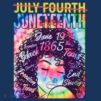 Not July 4th Juneteenth Tie Dye African American Woman T-Shirt thumb 7