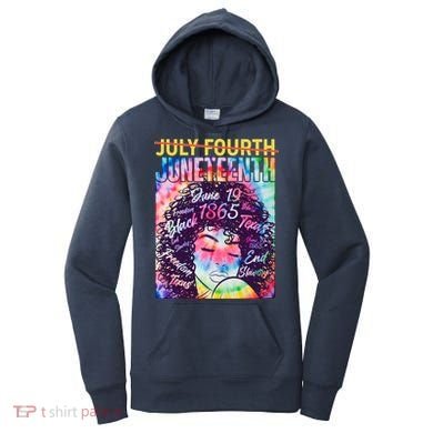 Not July 4th Juneteenth Tie Dye African American Woman Women's Hoodie