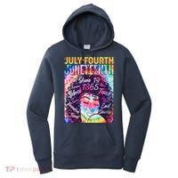 Not July 4th Juneteenth Tie Dye African American Woman Women's Hoodie thumb 0