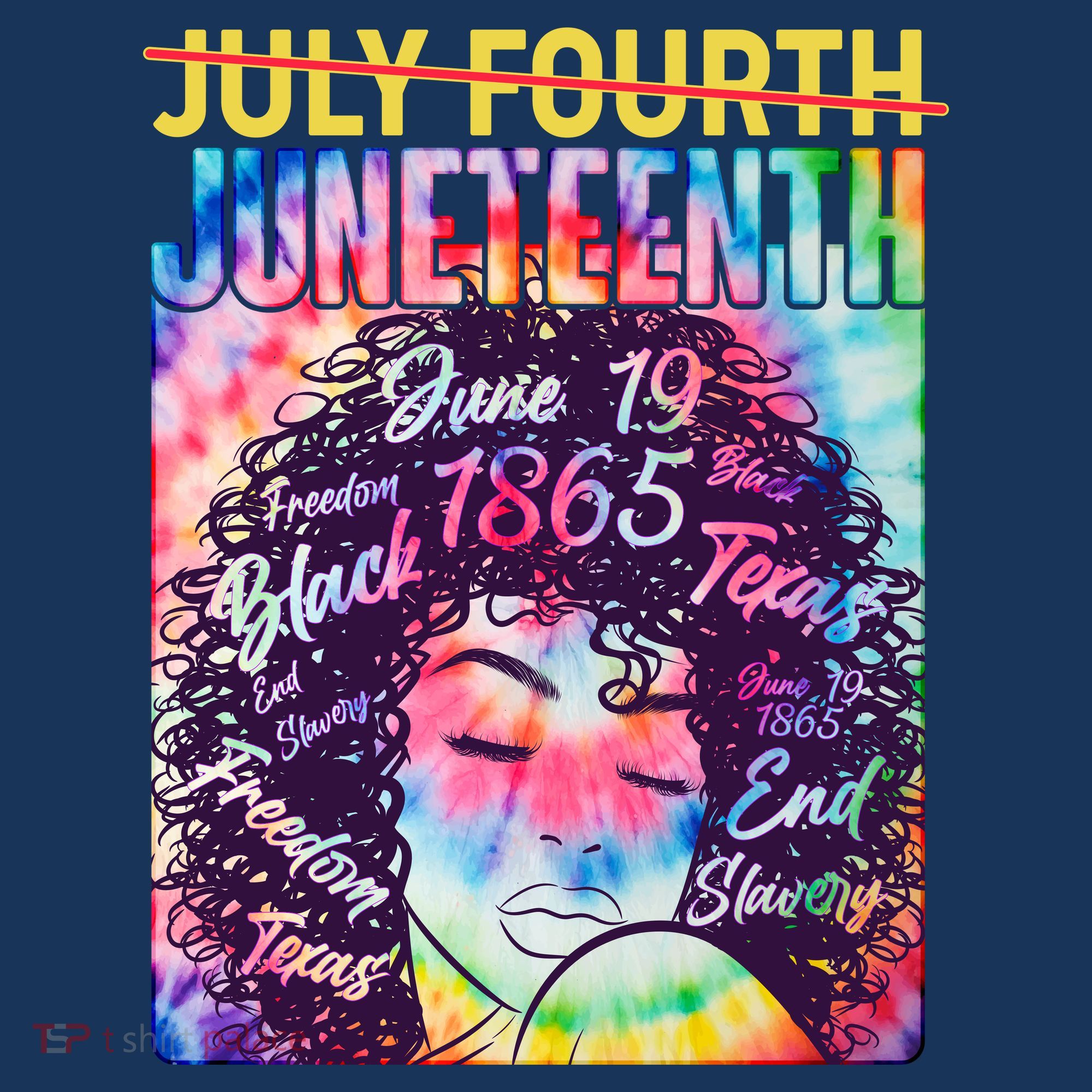 Not July 4th Juneteenth Tie Dye African American Woman Mousepad