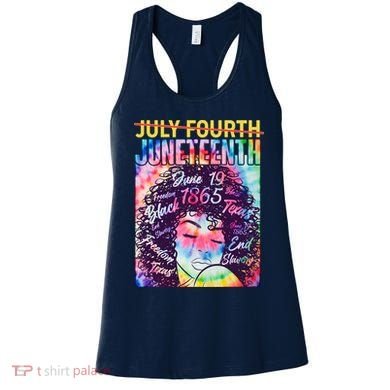 Not July 4th Juneteenth Tie Dye African American Woman Women's Tank Top