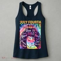 Not July 4th Juneteenth Tie Dye African American Woman Women's Tank Top thumb 3