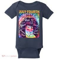 Not July 4th Juneteenth Tie Dye African American Woman Baby Bodysuit thumb 0