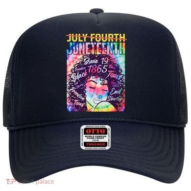 Not July 4th Juneteenth Tie Dye African American Woman Hat