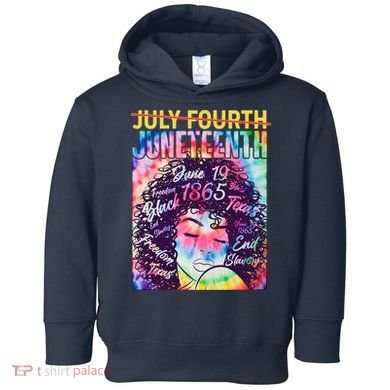 Not July 4th Juneteenth Tie Dye African American Woman Toddler Hoodie
