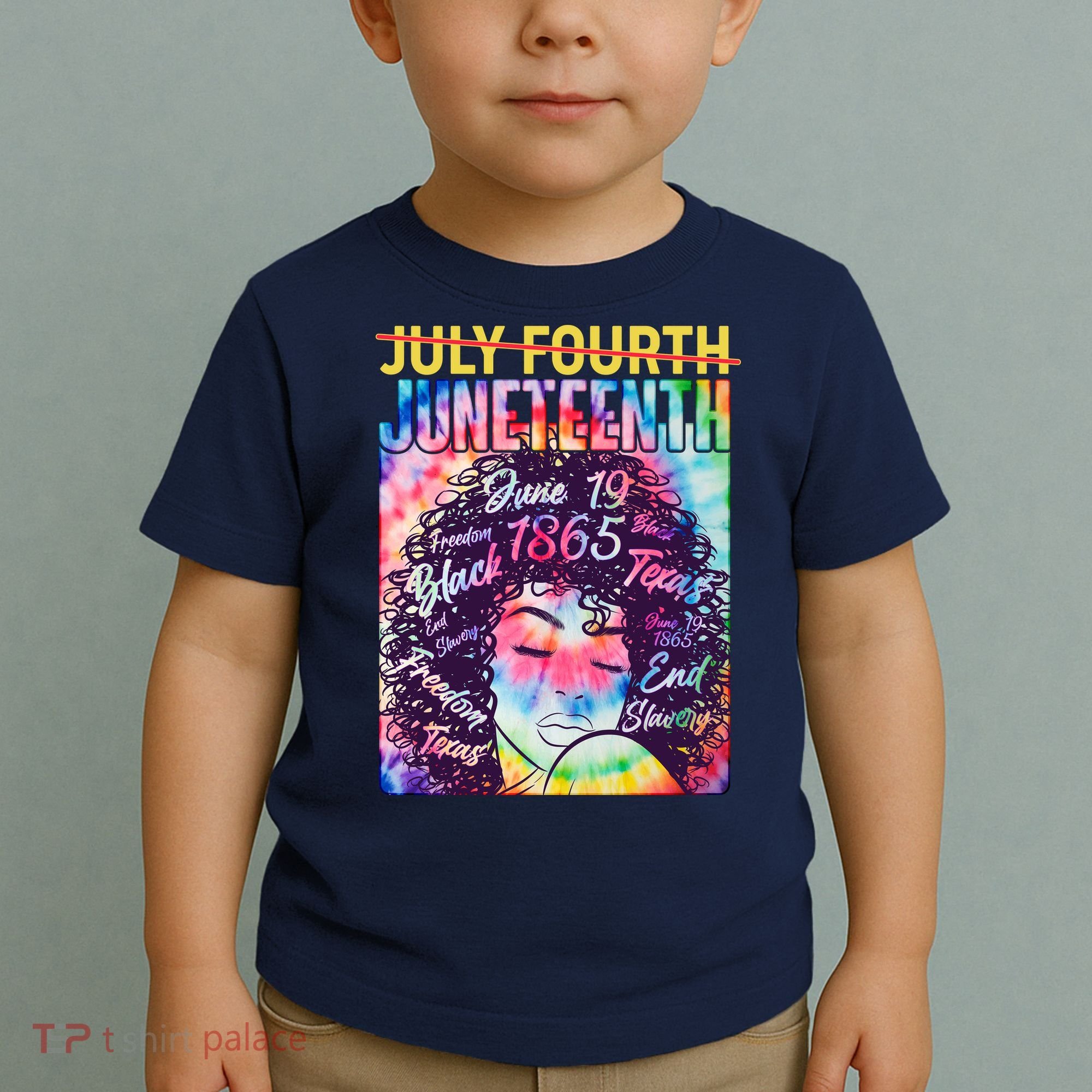 Not July 4th Juneteenth Tie Dye African American Woman Toddler T-Shirt