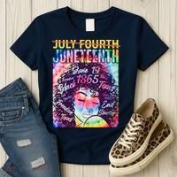 Not July 4th Juneteenth Tie Dye African American Woman Women's T-Shirt thumb 3