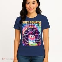 Not July 4th Juneteenth Tie Dye African American Woman Women's T-Shirt thumb 4