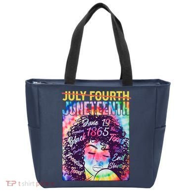 Not July 4th Juneteenth Tie Dye African American Woman Tote Bag