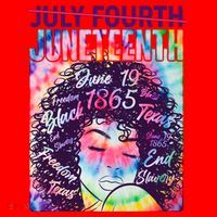 Not July 4th Juneteenth Tie Dye African American Woman Santa Hat thumb 1