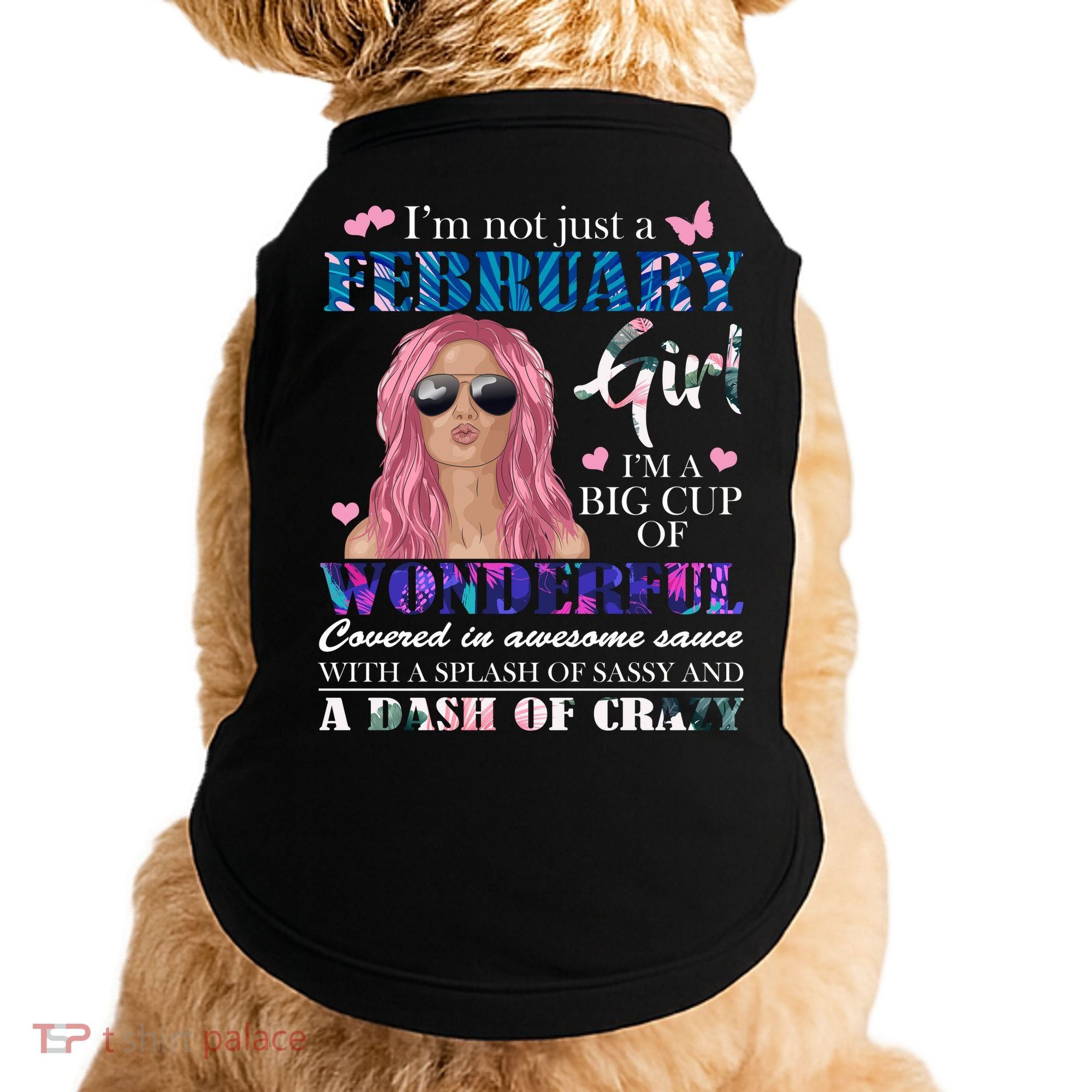 Not Just A February Girl Wonderful Sassy Birthday  Doggie Tank