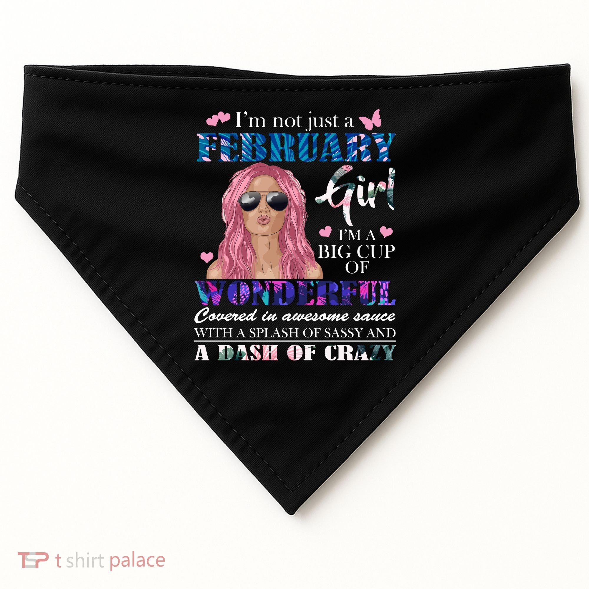 Not Just A February Girl Wonderful Sassy Birthday  USA-Made Doggie Bandana