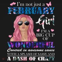 Not Just A February Girl Wonderful Sassy Birthday  Coaster thumb 2