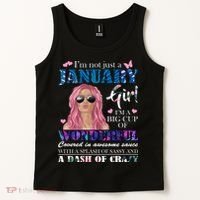 Not Just A Janurary Girl Wonderful Sassy Birthday  Tank Top thumb 2