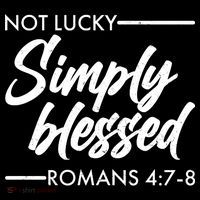 Not Lucky Simply Blessed Romans 4: 7-8 Kids Long Sleeve Shirt thumb 2