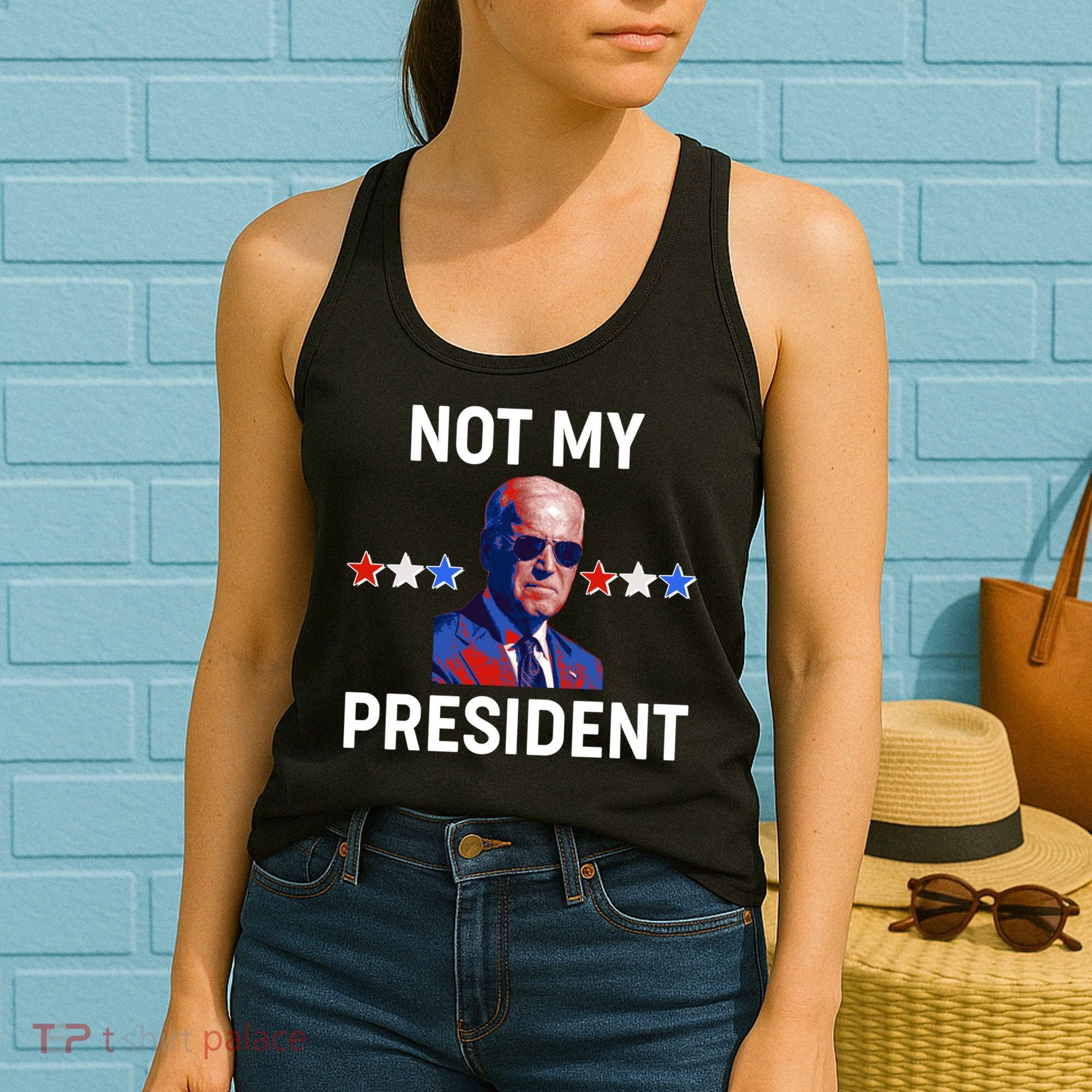 Not My President Anti Biden Pro Trump 2020 Election Women's Tank Top