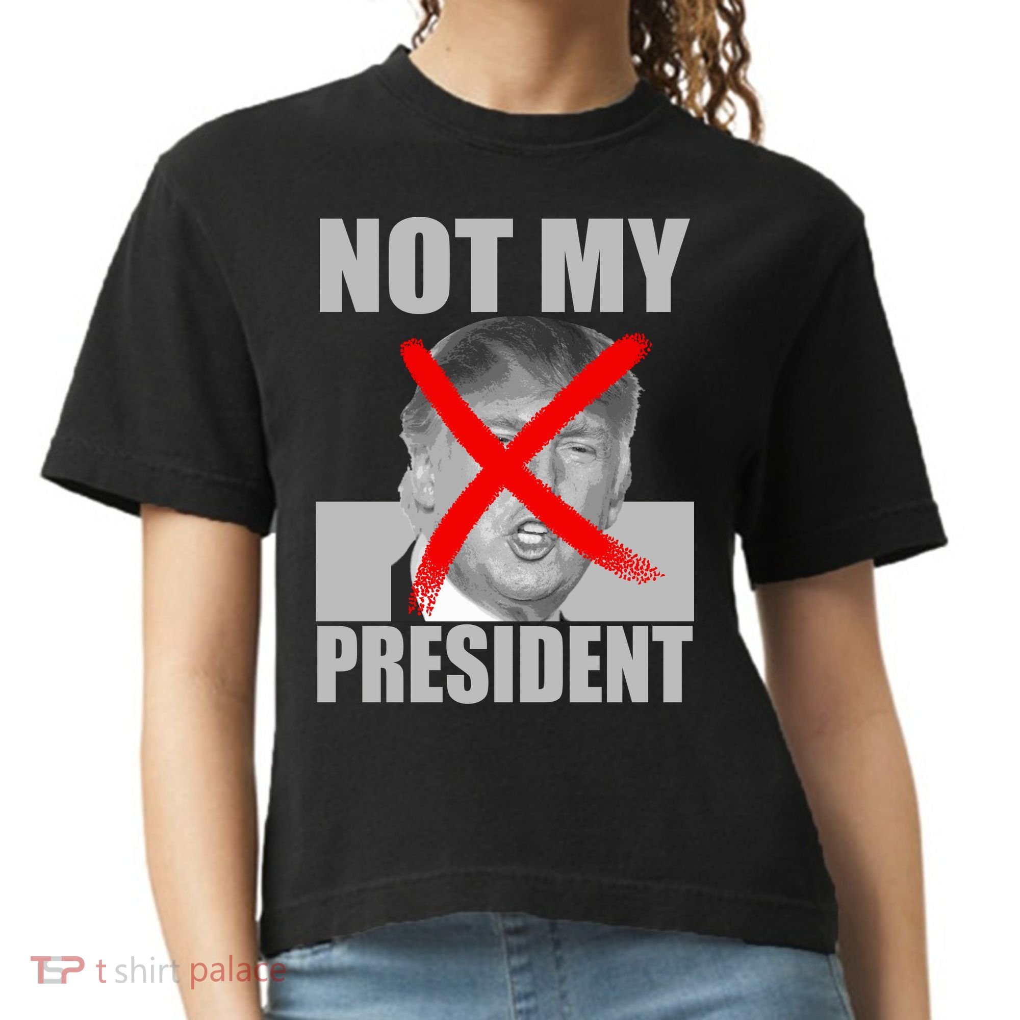 Not My President Red X Spray Paint Anti-Trump Comfort Colors Boxy T-Shirt