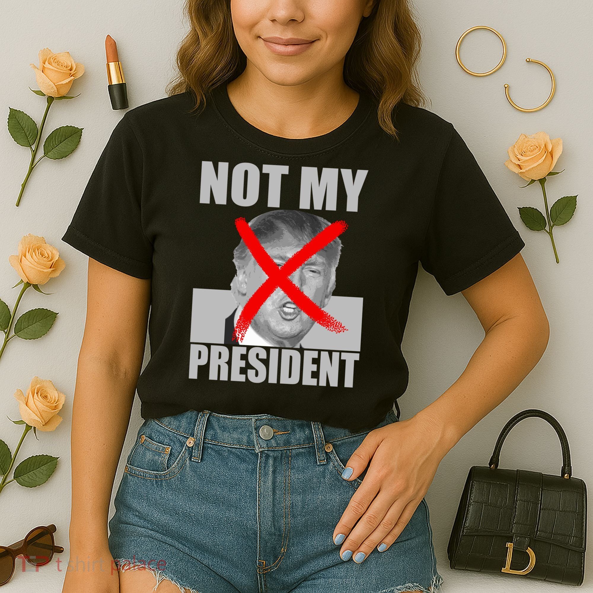 Not My President Red X Spray Paint Anti-Trump Comfort Colors Boxy T-Shirt