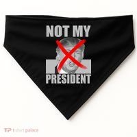 Not My President Red X Spray Paint Anti-Trump USA-Made Doggie Bandana thumb 0