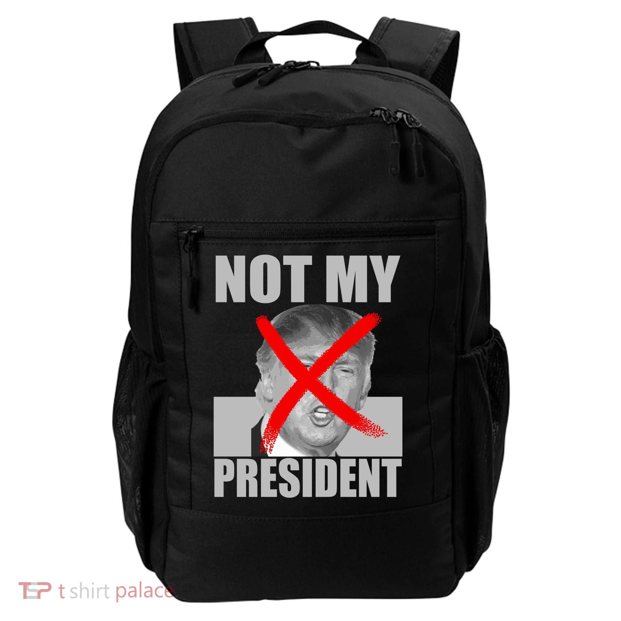 Not My President Red X Spray Paint Anti-Trump Backpack
