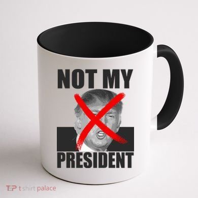 Not My President Red X Spray Paint Anti-Trump Coffee Mug back