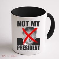Not My President Red X Spray Paint Anti-Trump Coffee Mug thumb 1