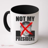 Not My President Red X Spray Paint Anti-Trump Coffee Mug thumb 0