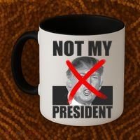 Not My President Red X Spray Paint Anti-Trump Coffee Mug thumb 2