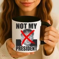 Not My President Red X Spray Paint Anti-Trump Coffee Mug thumb 3