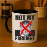 Not My President Red X Spray Paint Anti-Trump Coffee Mug thumb 4