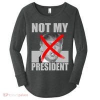 Not My President Red X Spray Paint Anti-Trump Women's Perfect Tri Tunic Long Sleeve Shirt thumb 0